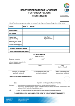 Foreign Player Form