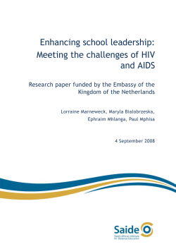 Meeting the Challenges of HIV and AIDS