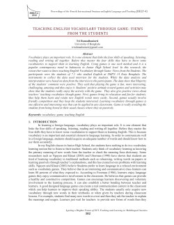 teaching english vocabulary through game: views from the students