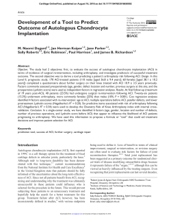 Development of a Tool to Predict Outcome of Autologous