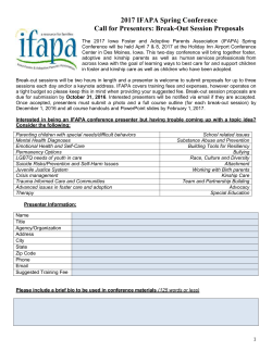 2017 IFAPA Spring Conference - Iowa Foster and Adoptive Parents