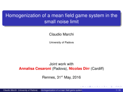 Homogenization of a mean field game system in the small