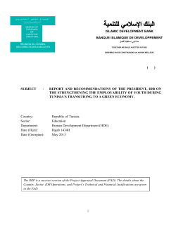 Strengthening Employability of Youth IsDB Project Document