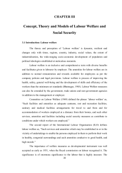 Concept, Theory and Models of Labour Welfare and