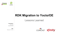 RDK Migration to Yocto/OE