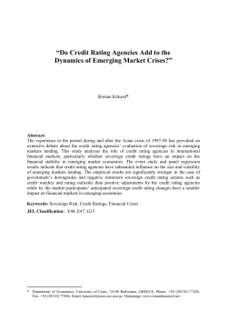 II The Role of Credit Rating Agencies in International