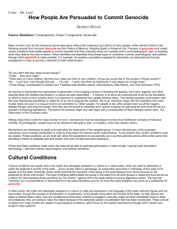 How People Are Persuaded to Commit Genocide