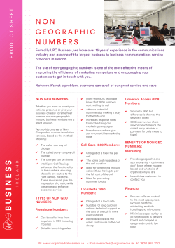 non geographic numbers