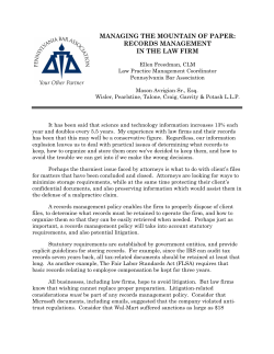managing the mountain of paper: records management in the law firm