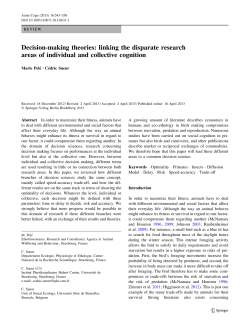 Decision-making theories: linking the disparate research areas of
