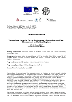 Sixth Estonian Institute of Humanities Symposium in Social and