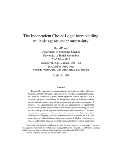 The Independent Choice Logic for modelling multiple agents under