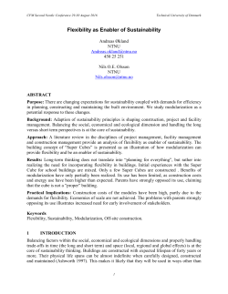 Flexibility as Enabler of Sustainability