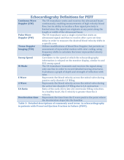Echocardiograhy Definitions for PEFF Continous Wave Doppler (CW