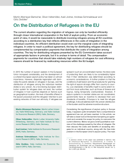 On the Distribution of Refugees in the EU