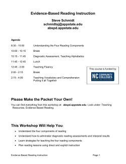 Class List of Reading Profiles - Adult Basic Skills Professional