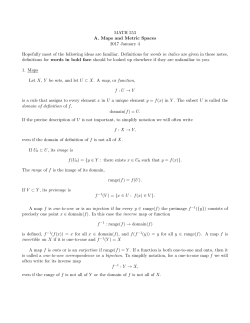 MATH 553 A. Maps and Metric Spaces 2017 January 4
