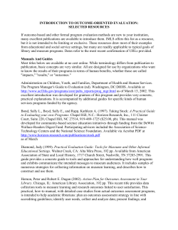 introduction to outcome-oriented evaluation