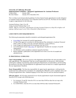 Delegated Appointments for Assistant Professors