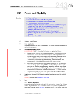 DMM 243 Standard Mail Prices and Eligibility for Discount Letters