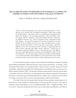 delay discounting of different outcomes in a sample of american