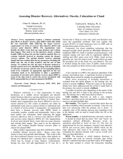 Assessing Disaster Recovery Alternatives