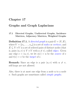 Chapter 17 Graphs and Graph Laplacians