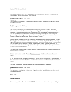 Purdue OWL Rhetoric 3: Logic This page is brought to you by the