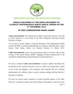 SPEECH DELIVERED AT THE KENYA MOVEMENT OF CATHOLIC