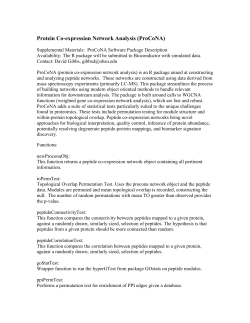 Protein Co-expression Network Analysis (ProCoNA)