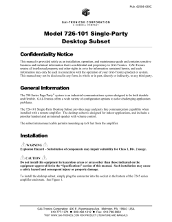 Model 726-101 Single-Party Desktop Subset - GAI