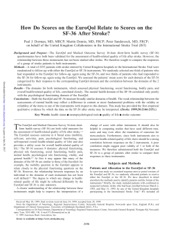 How Do Scores on the EuroQol Relate to Scores on the SF