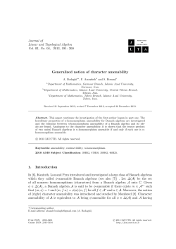 Generalized notion of character amenability 1. Introduction