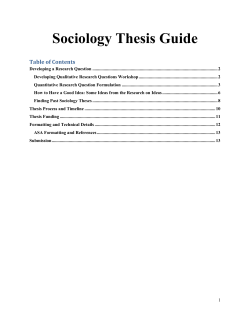 Developing a Research Question