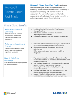 Nutanix Paired with Microsoft Fast Track
