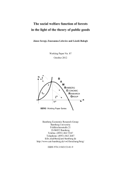 The social welfare function of forests in the light of the theory of