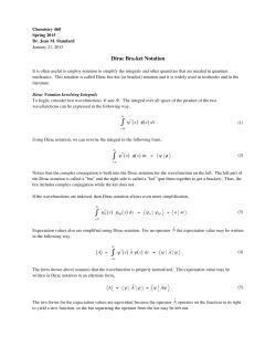 Dirac Bra-ket Notation - Illinois State Chemistry