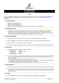 3x3 BASKETBALL - Australian University Games