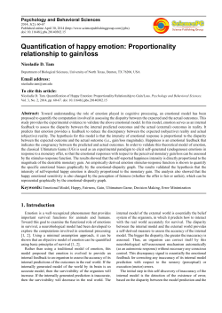 Quantification of happy emotion: Proportionality relationship to gain