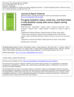 Pre-game hydration status, sweat loss, and fluid intake in elite