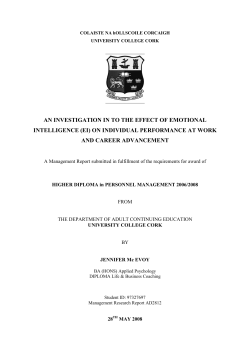 An Investigation in to the effect of Emotional Intelligence on