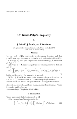 On Gauss-Po&uml;lya`s Inequality