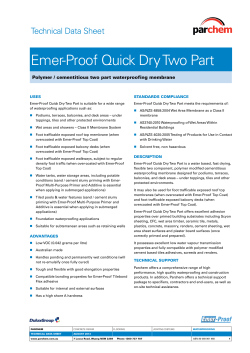 Emer-Proof Quick Dry Two Part Technical Data Sheet