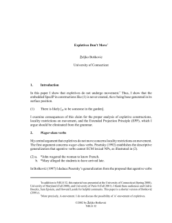 Expletives don`t move - University of Connecticut