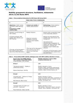 Statements and structure for the Mobility Workshop group session