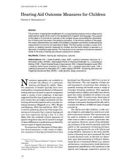Hearing Aid Outcome Measures for Children