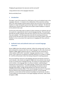 Using authentic texts in the Languages Classroom