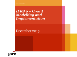 IFRS 9 &ndash; Credit Modelling and Implementation