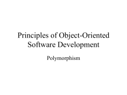 Principles of Object-Oriented Software Development
