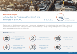 A New Era for Professional Services Firms: Priorities of